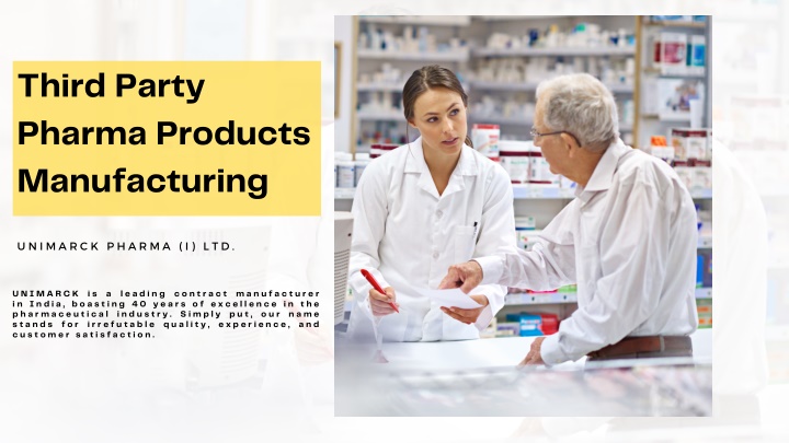 third party pharma products manufacturing n.w