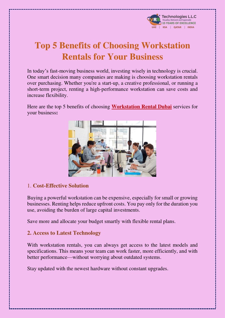 top 5 benefits of choosing workstation rentals n.w