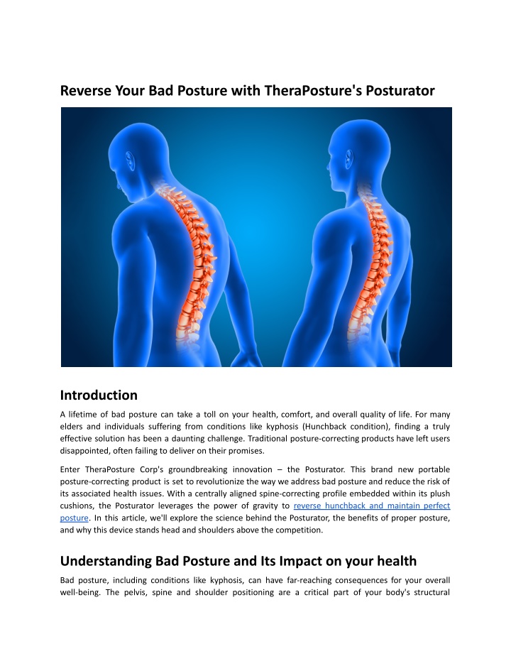 reverse your bad posture with theraposture n.w