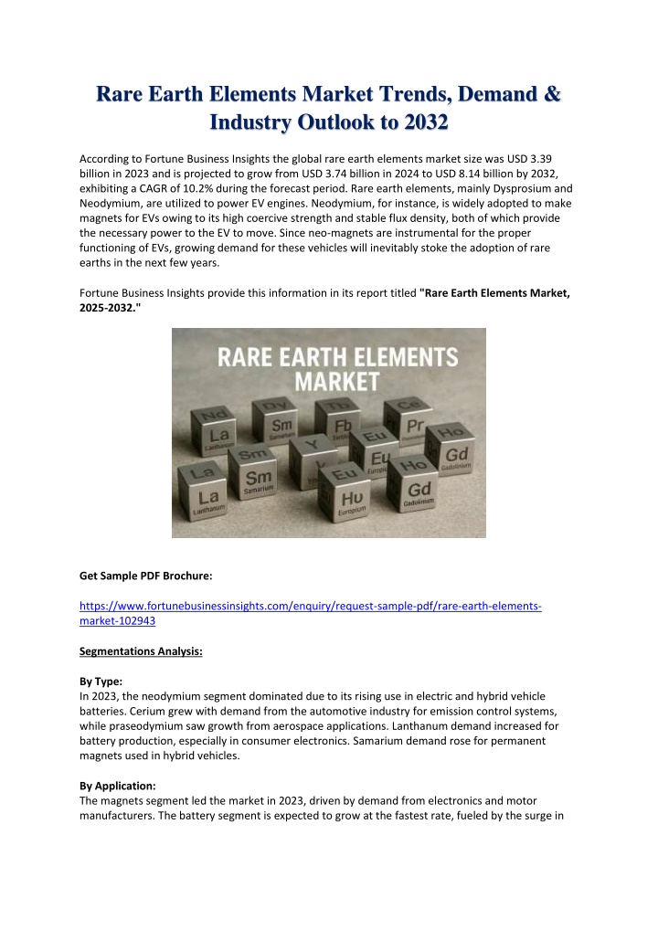 rare earth elements market trends demand industry n.w
