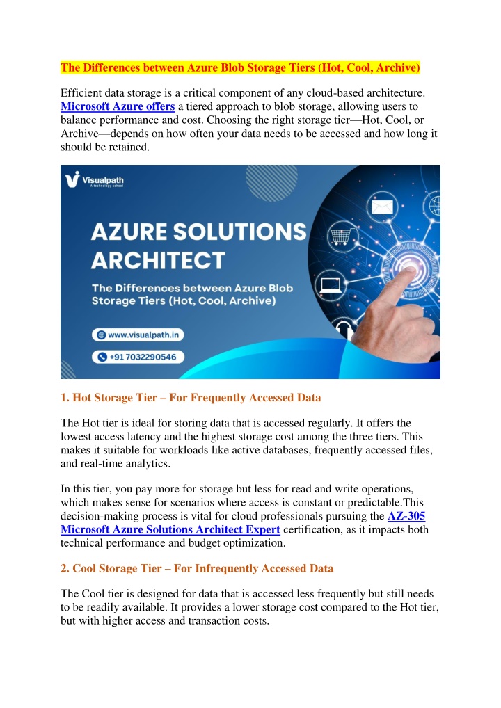 the differences between azure blob storage tiers n.w