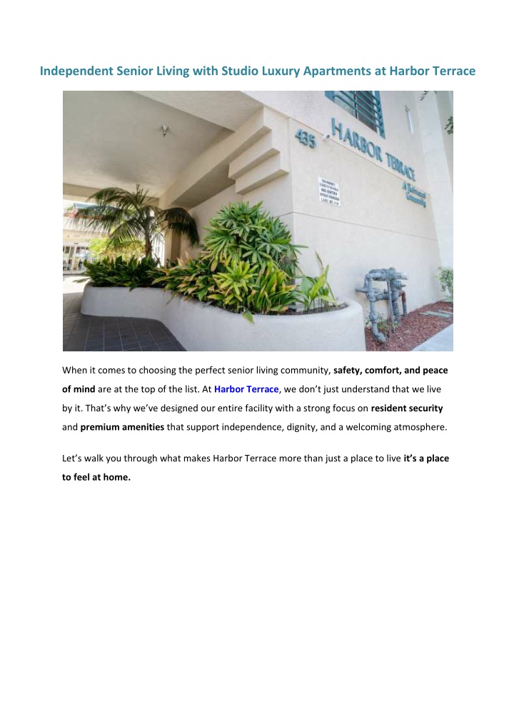 independent senior living with studio luxury n.w