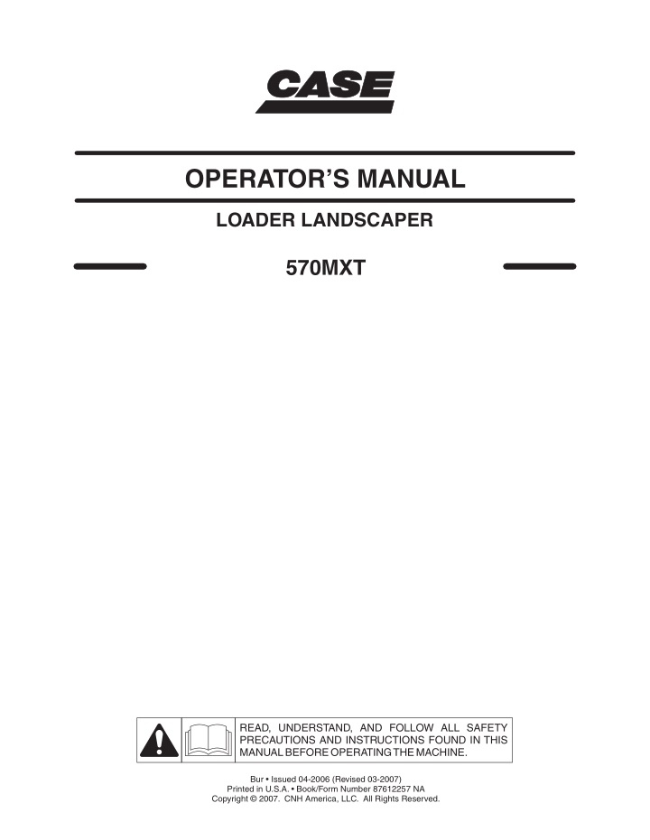 operator s manual n.w
