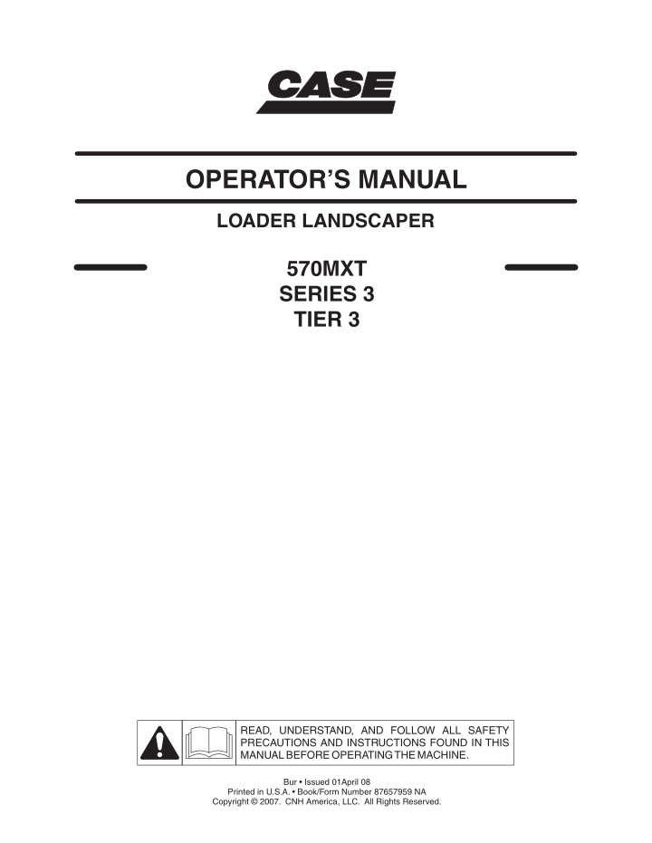 operator s manual n.w