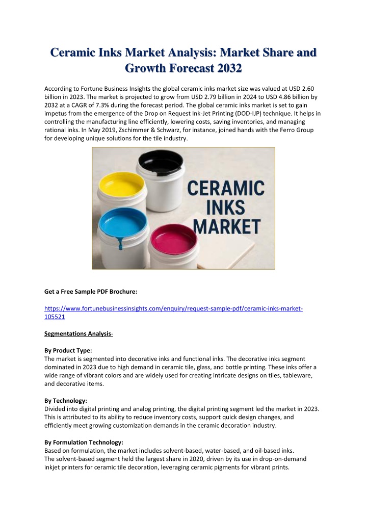 ceramic inks market analysis market share n.w