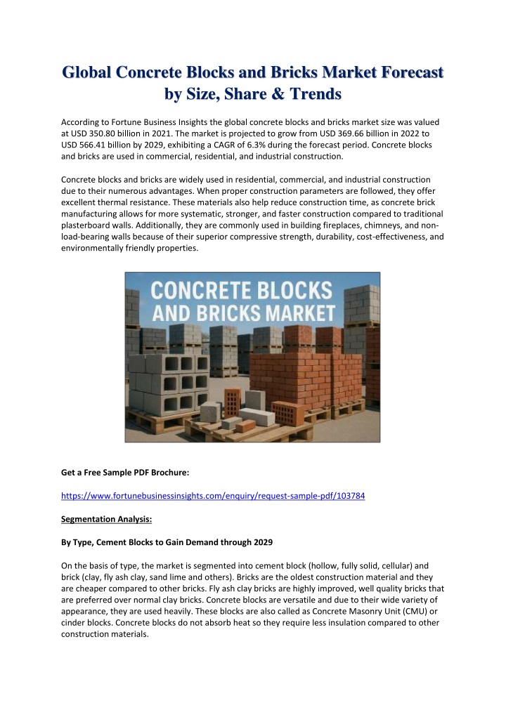 global concrete blocks and bricks market forecast n.w