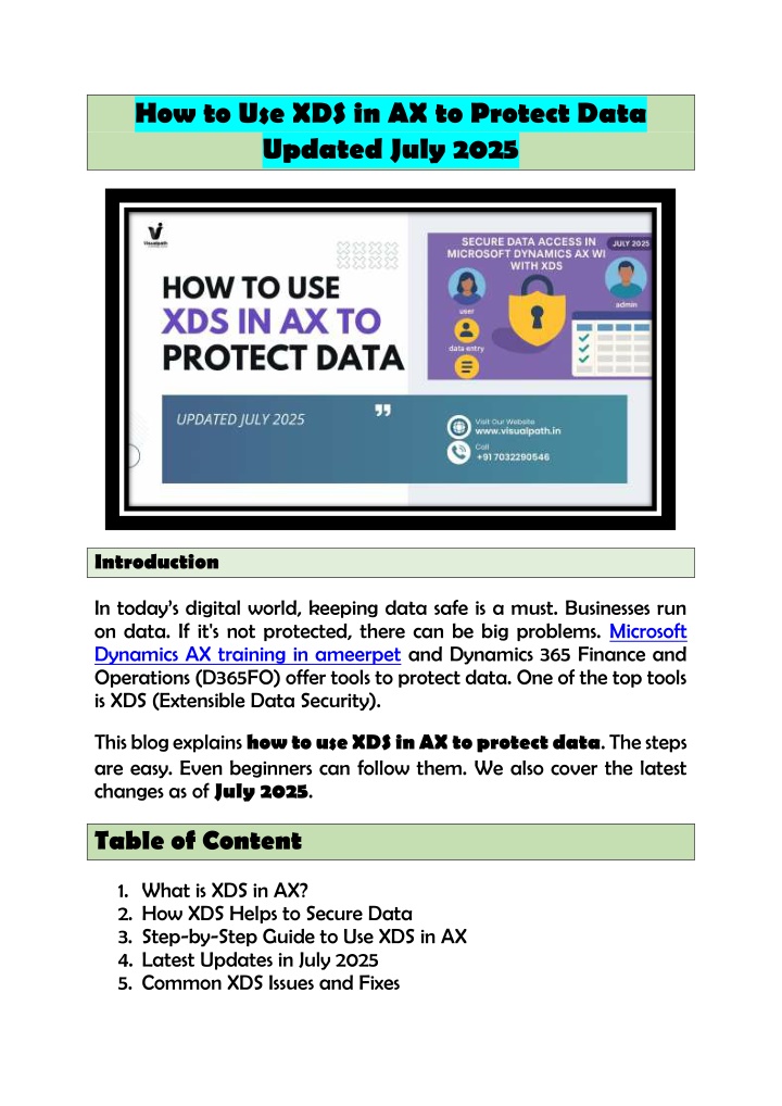how to use xds in ax to protect data updated july n.w
