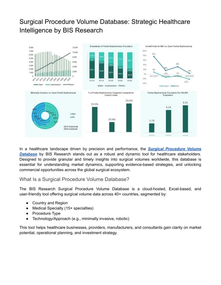surgical procedure volume database strategic n.w