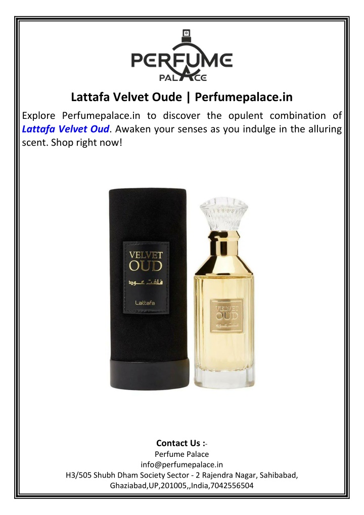 lattafa velvet oude perfumepalace in n.w