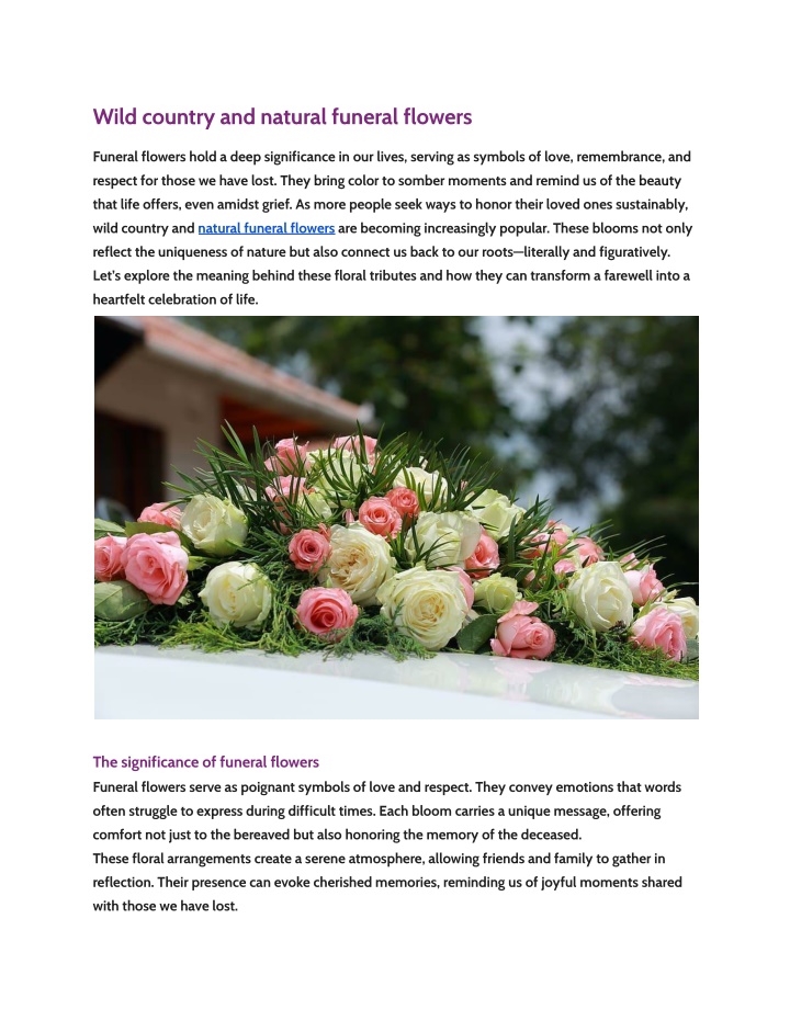 wild country and natural funeral flowers n.w