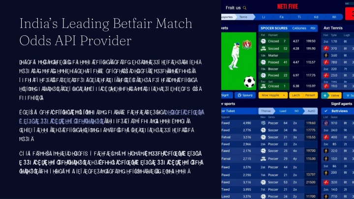 India’s Leading Betfair Match Odds API Provider