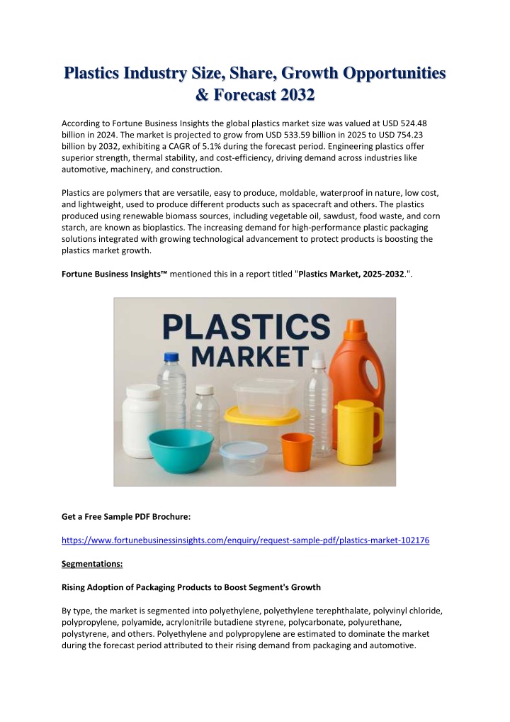 plastics industry size share growth opportunities n.w