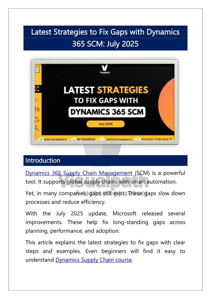 latest strategies to fix gaps with dynamics n.w