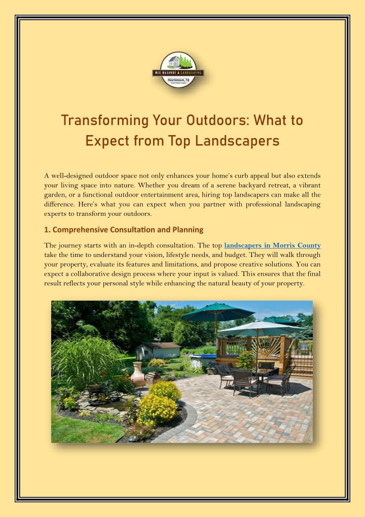 transforming your outdoors what to expect from n.w