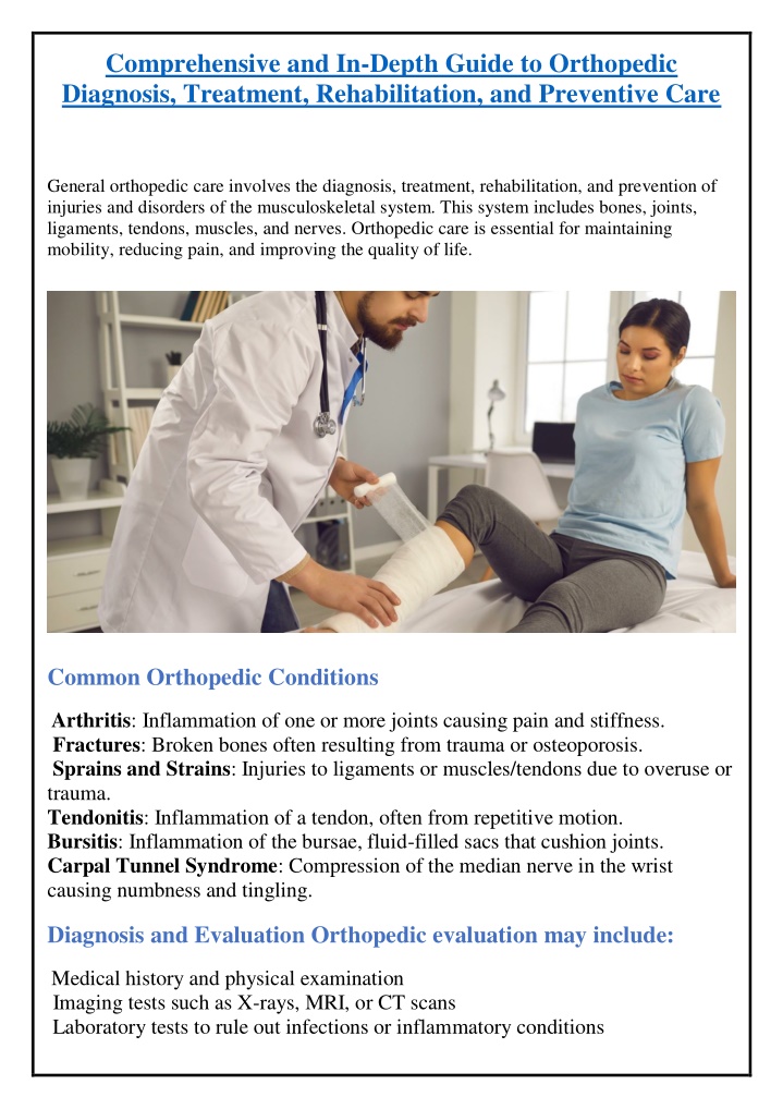 comprehensive and in depth guide to orthopedic n.w