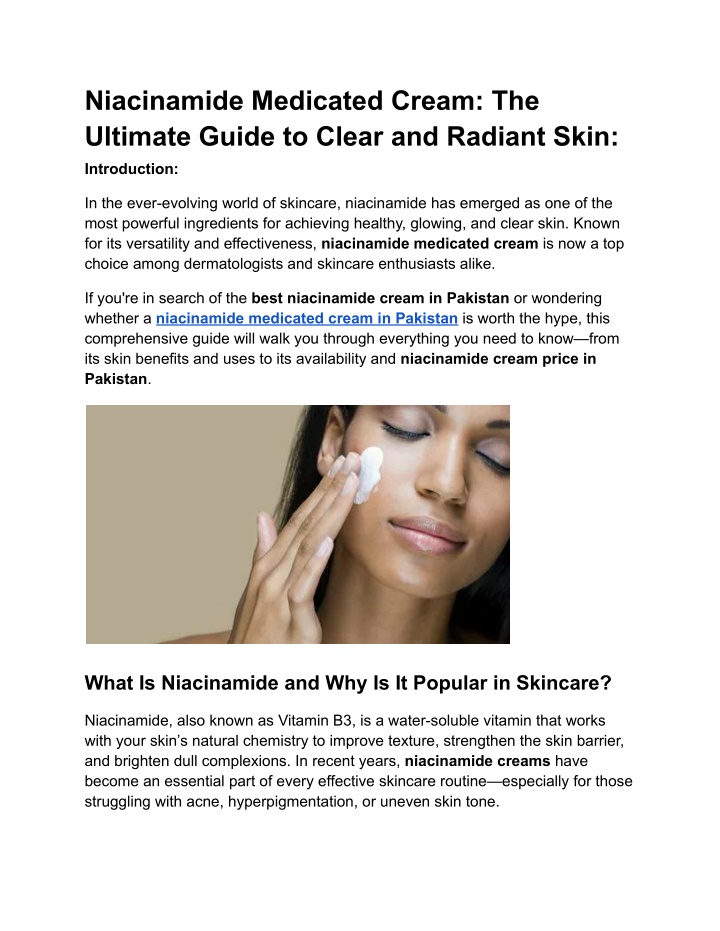 niacinamide medicated cream the ultimate guide n.w