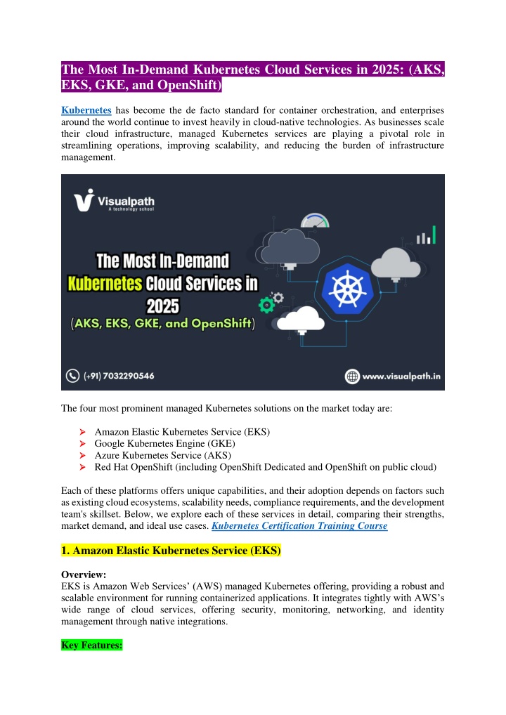 the most in demand kubernetes cloud services n.w