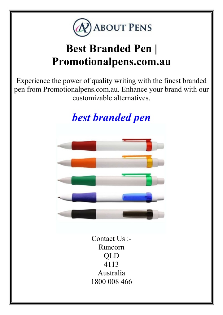 best branded pen promotionalpens com au n.w