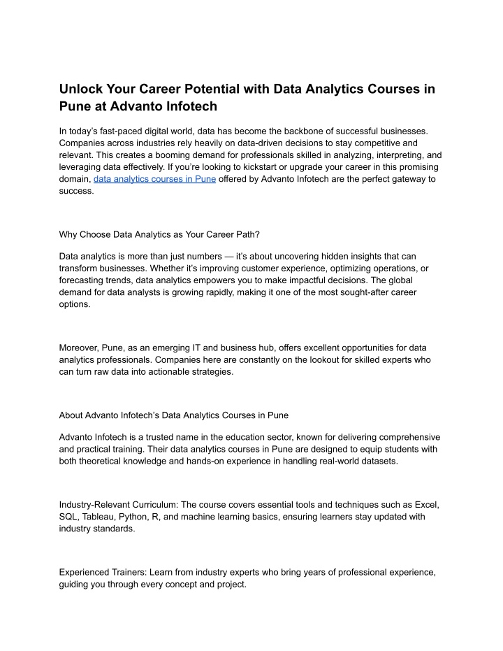 unlock your career potential with data analytics n.w