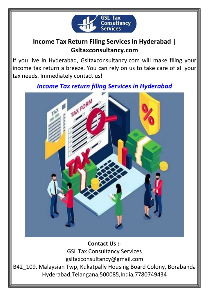 income tax return filing services in hyderabad n.w