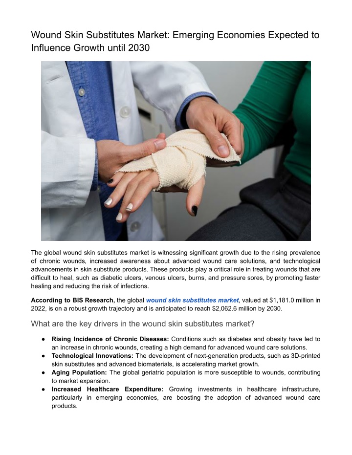 wound skin substitutes market emerging economies n.w