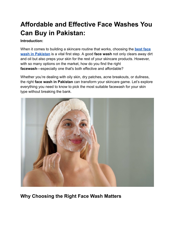 affordable and effective face washes n.w
