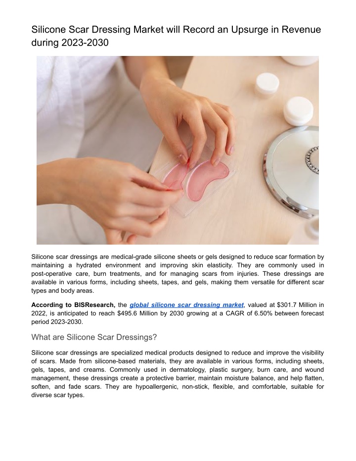 silicone scar dressing market will record n.w