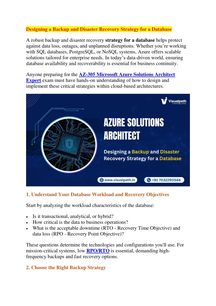 designing a backup and disaster recovery strategy n.w