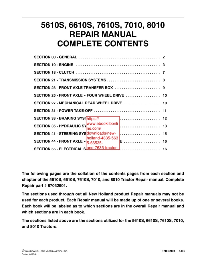 5610s 6610s 7610s 7010 8010 repair manual n.w