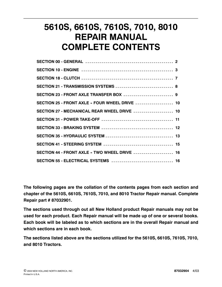 5610s 6610s 7610s 7010 8010 repair manual n.w
