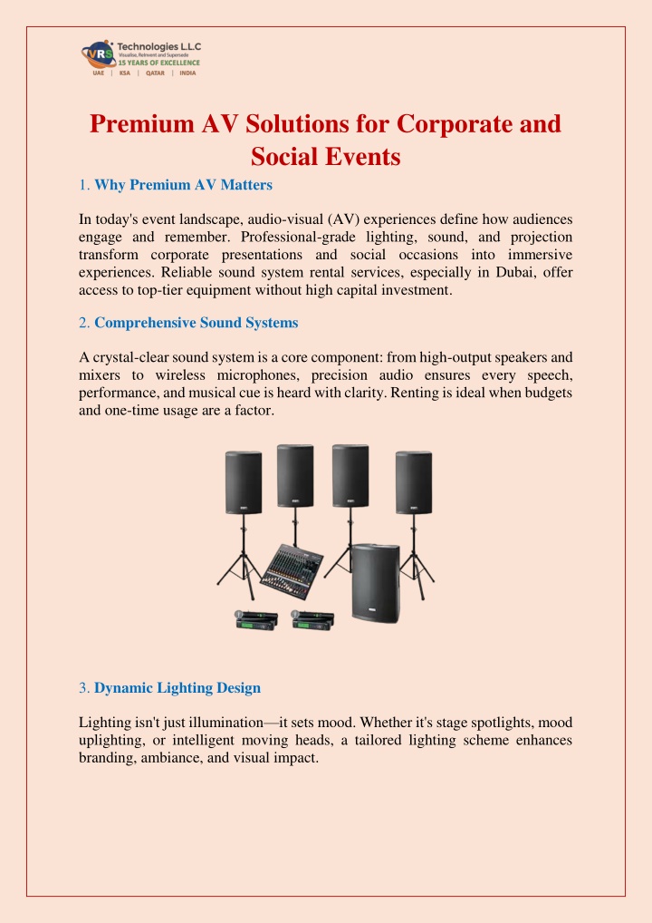 premium av solutions for corporate and social n.w