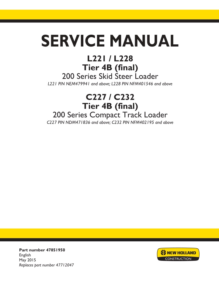 service manual l221 l228 tier 4b final 200 series n.w