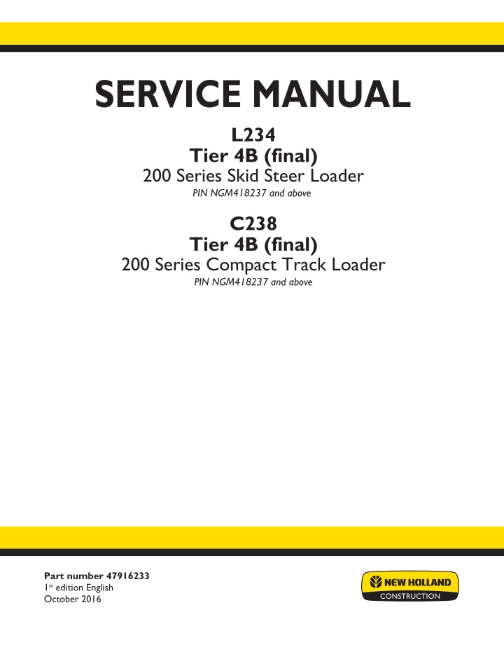 service manual l234 tier 4b final 200 series skid n.w