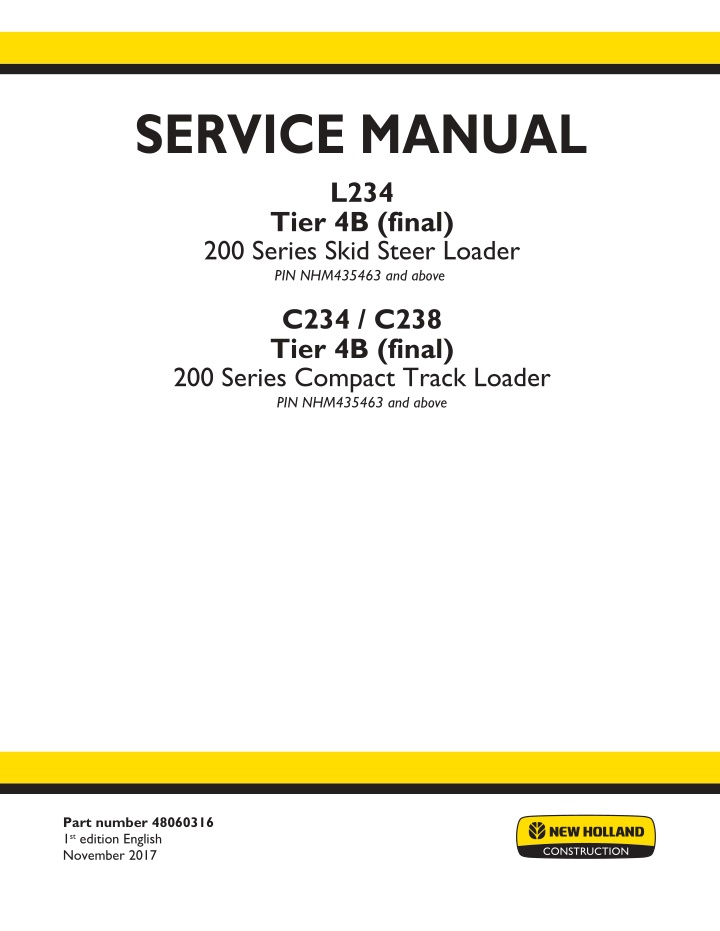 service manual l234 tier 4b final 200 series skid n.w
