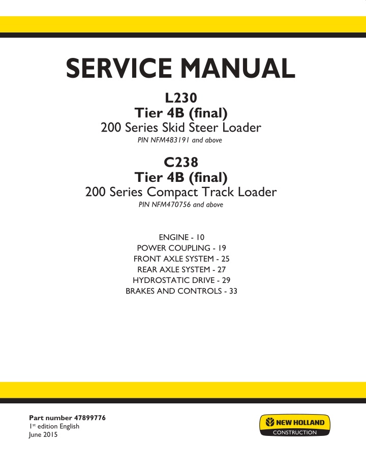 service manual l230 tier 4b final 200 series skid n.w