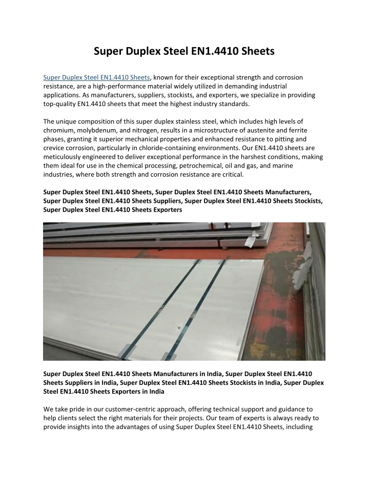 super duplex steel en1 4410 sheets super duplex n.w