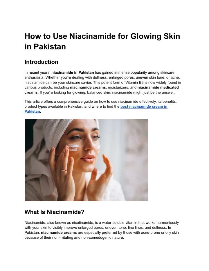 how to use niacinamide for glowing skin n.w