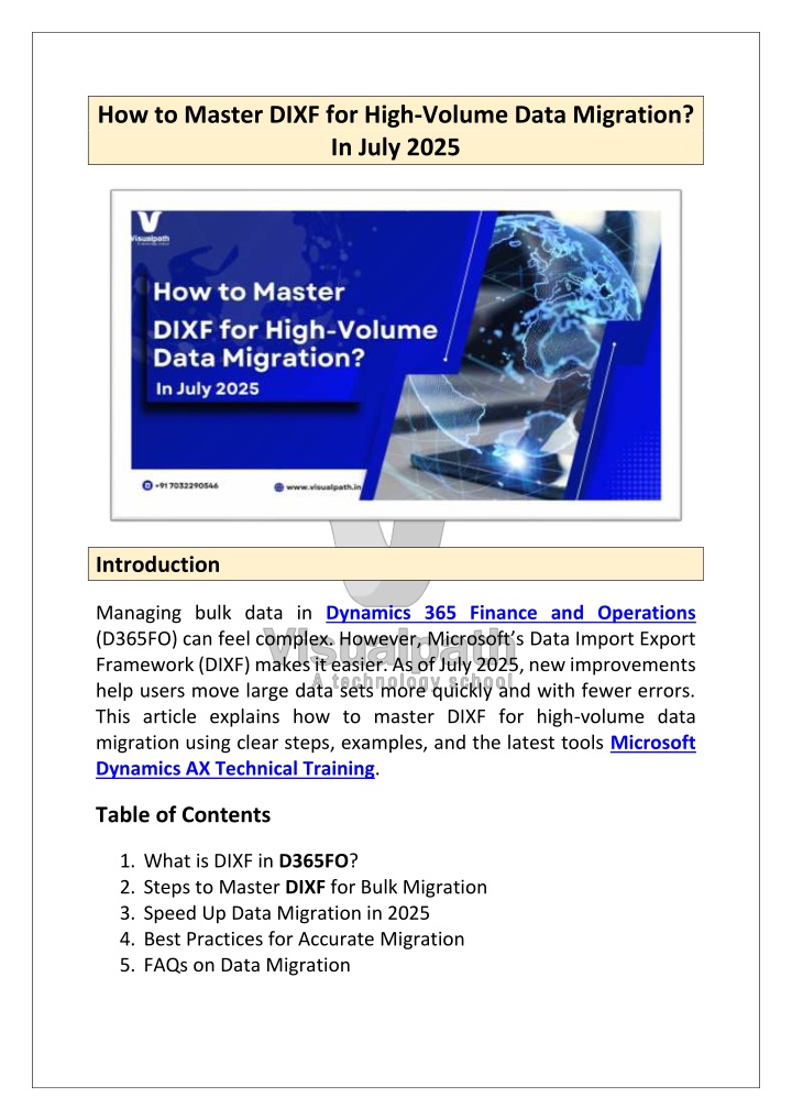 how to master dixf for high volume data migration n.w