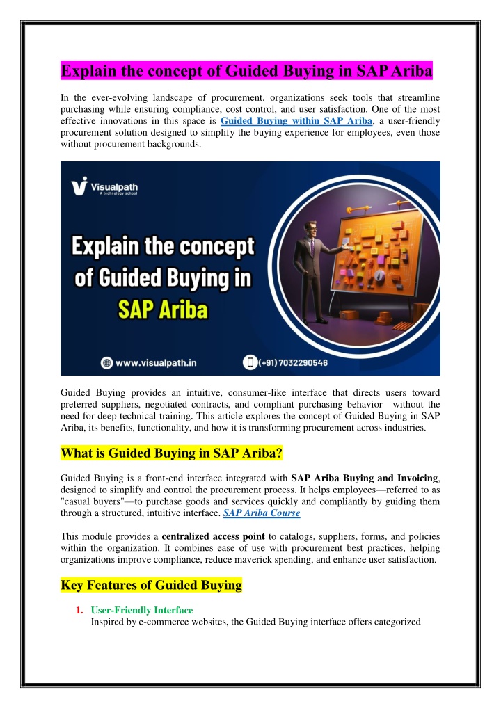 explain the concept of guided buying in sap ariba n.w