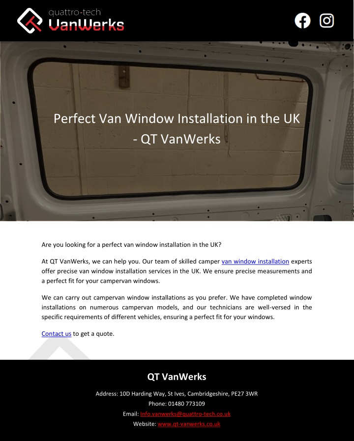 perfect van window installation n.w