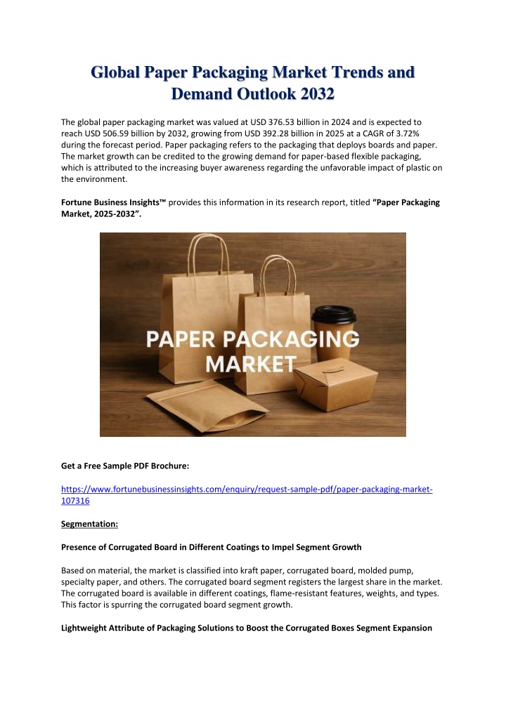 global paper packaging market trends and demand n.w