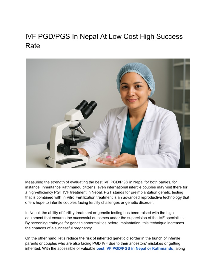 ivf pgd pgs in nepal at low cost high success rate n.w