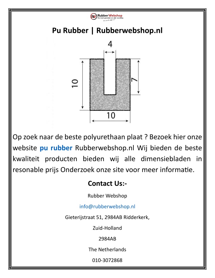 pu rubber rubberwebshop nl n.w