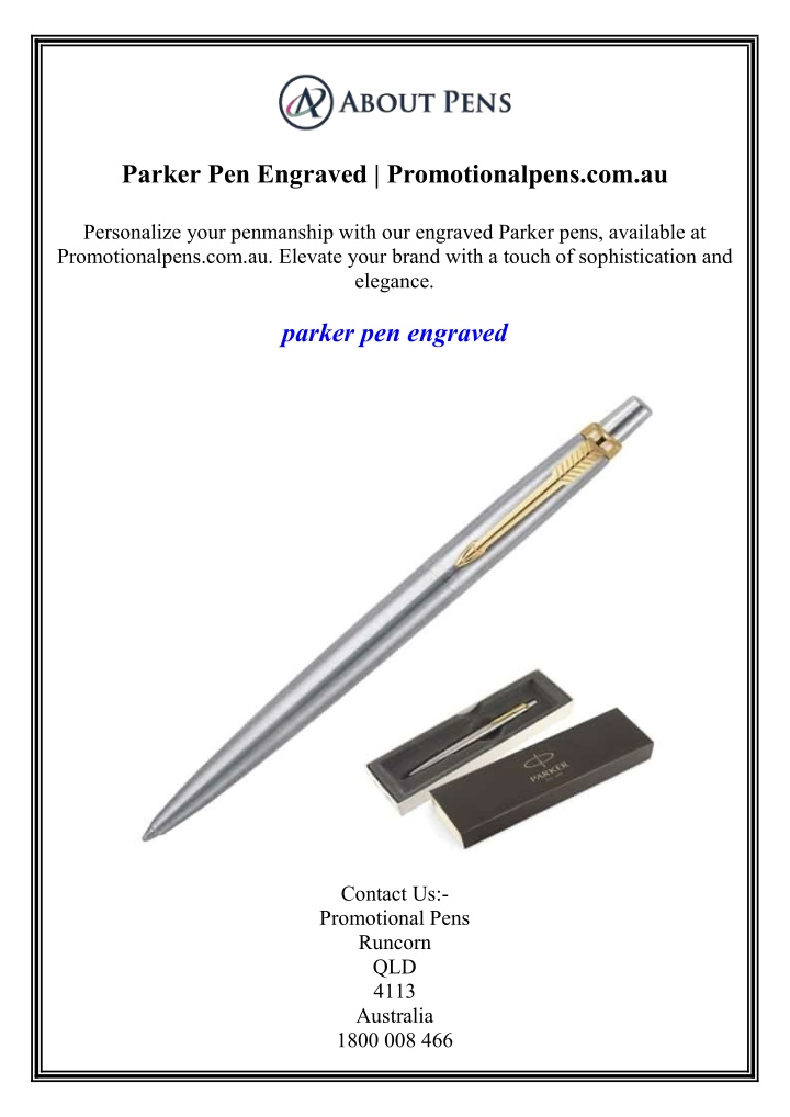 parker pen engraved promotionalpens com au n.w