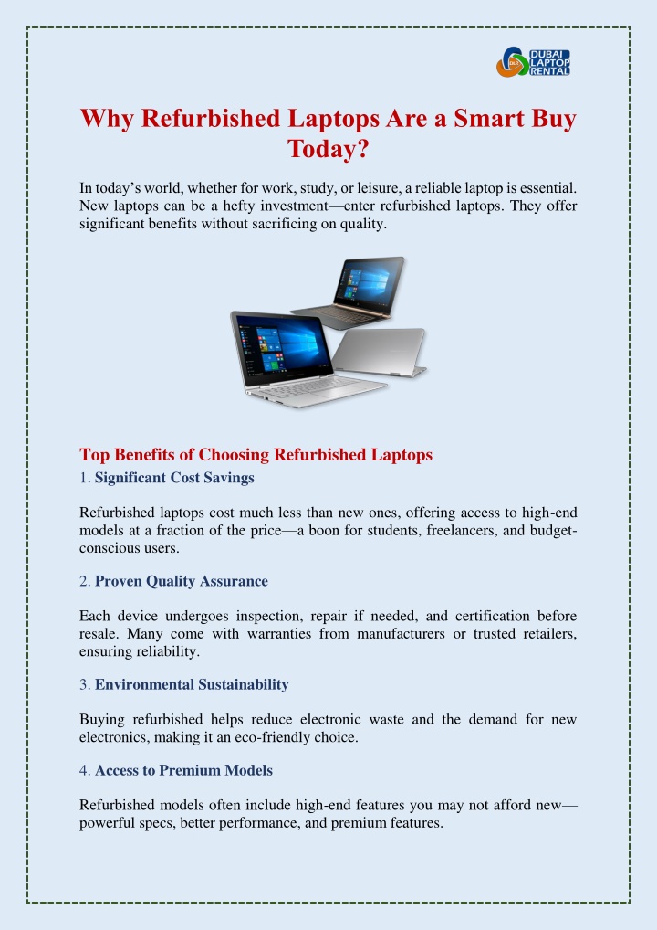 why refurbished laptops are a smart buy today n.w