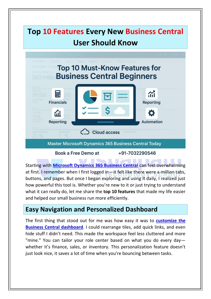 top 10 features every new business central user n.w