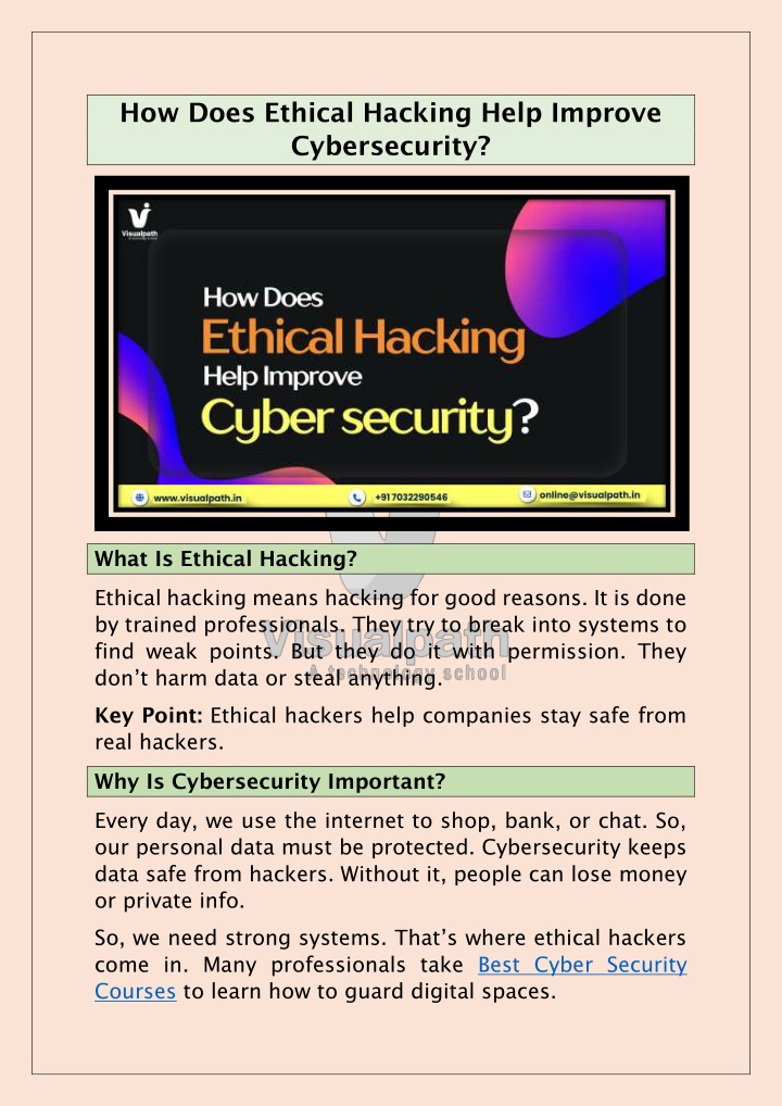 how does ethical hacking help improve n.w