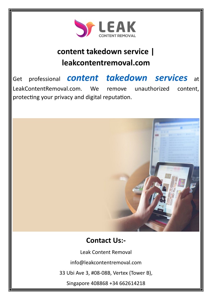 content takedown service leakcontentremoval com n.w