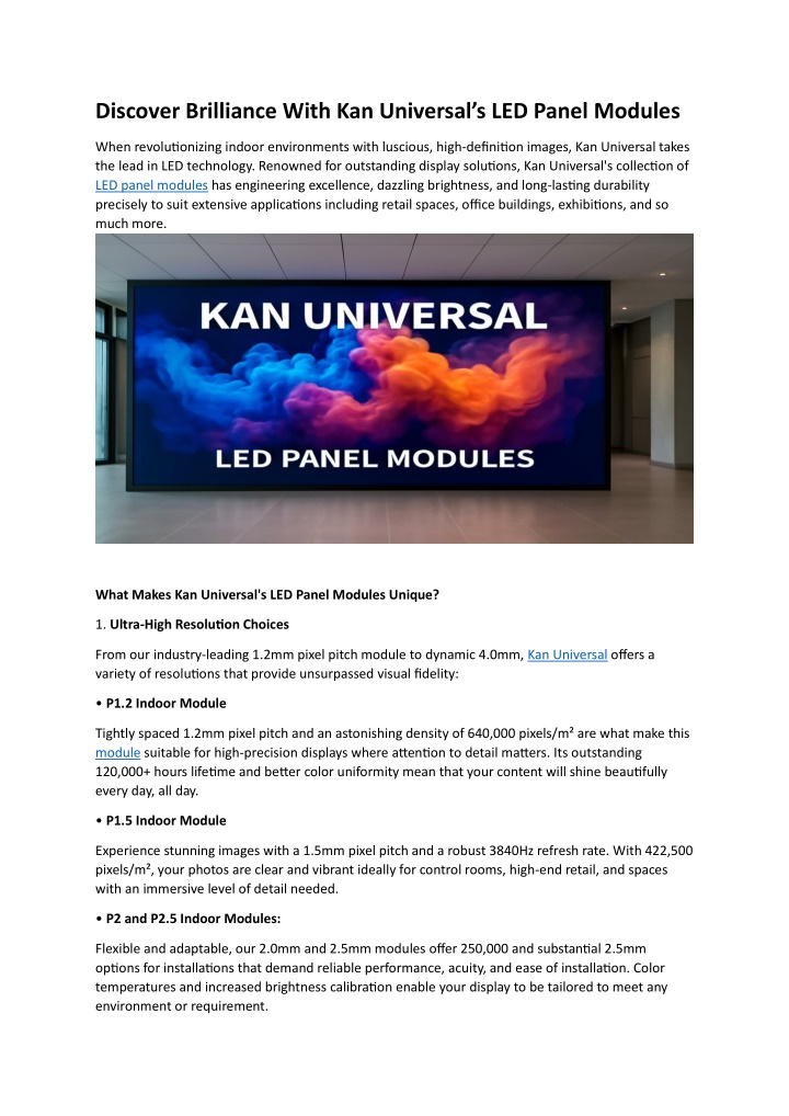 discover brilliance with kan universal n.w