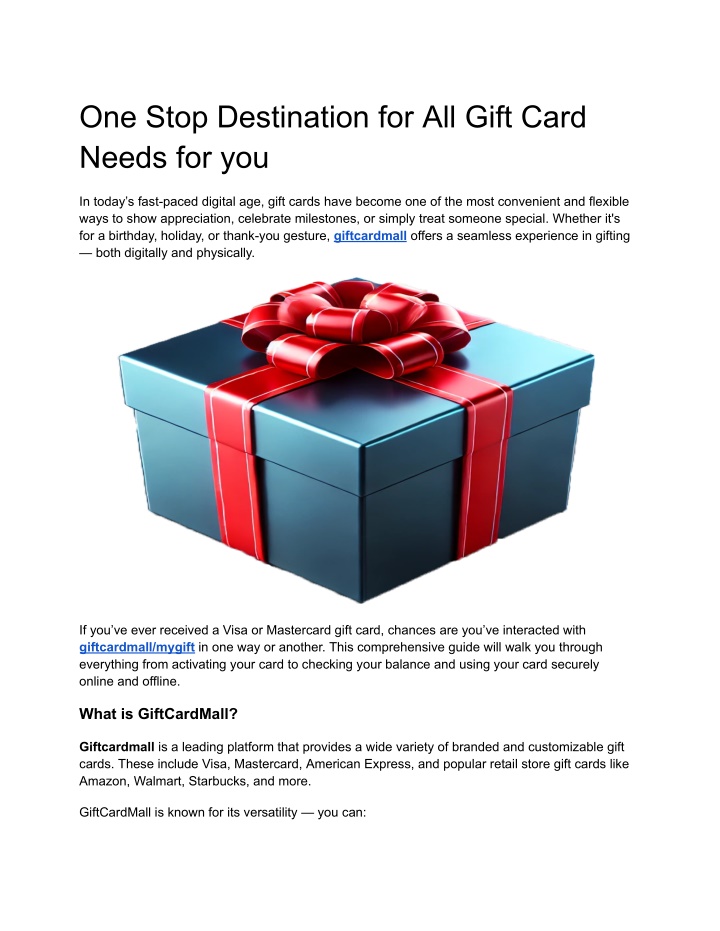 one stop destination for all gift card needs n.w